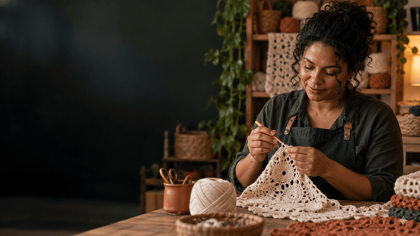 Profissional de Crocheteira Profissional em atividade