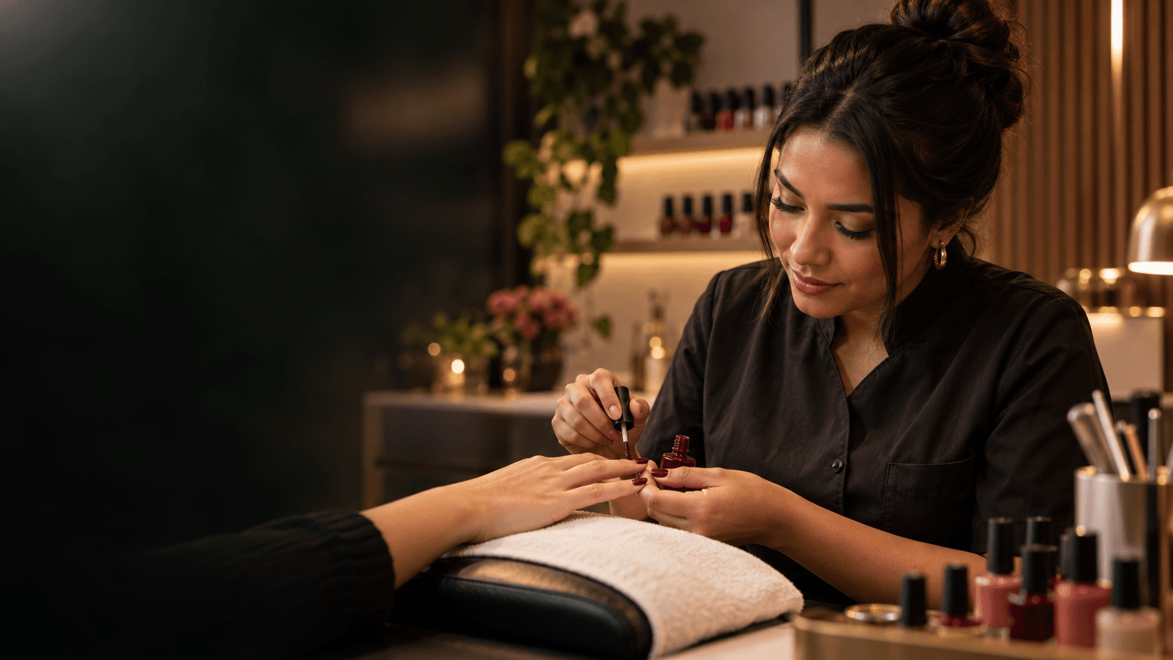 Profissional de Manicure Profissional em atividade
